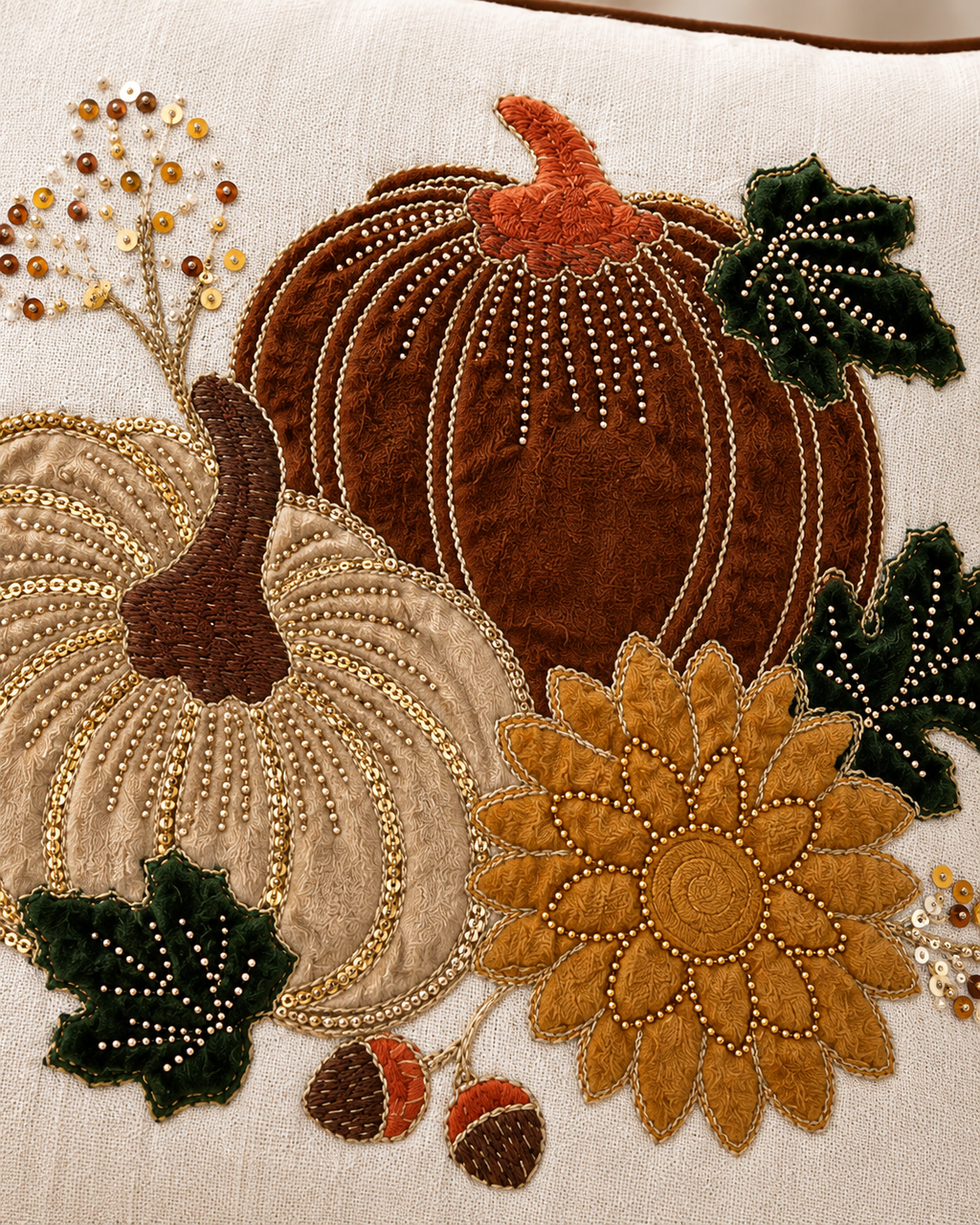 Aranyló ősz luxury díszpárnahuzat - 45 x 45 cm