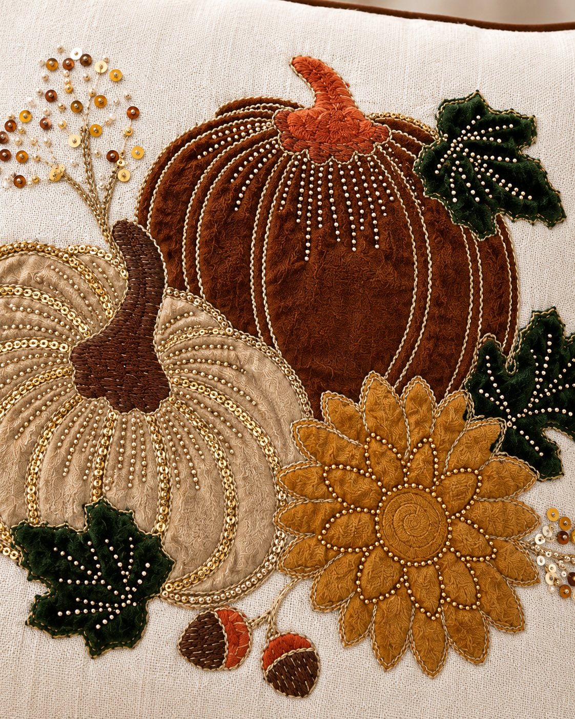 Aranyló ősz luxury díszpárnahuzat - 45 x 45 cm