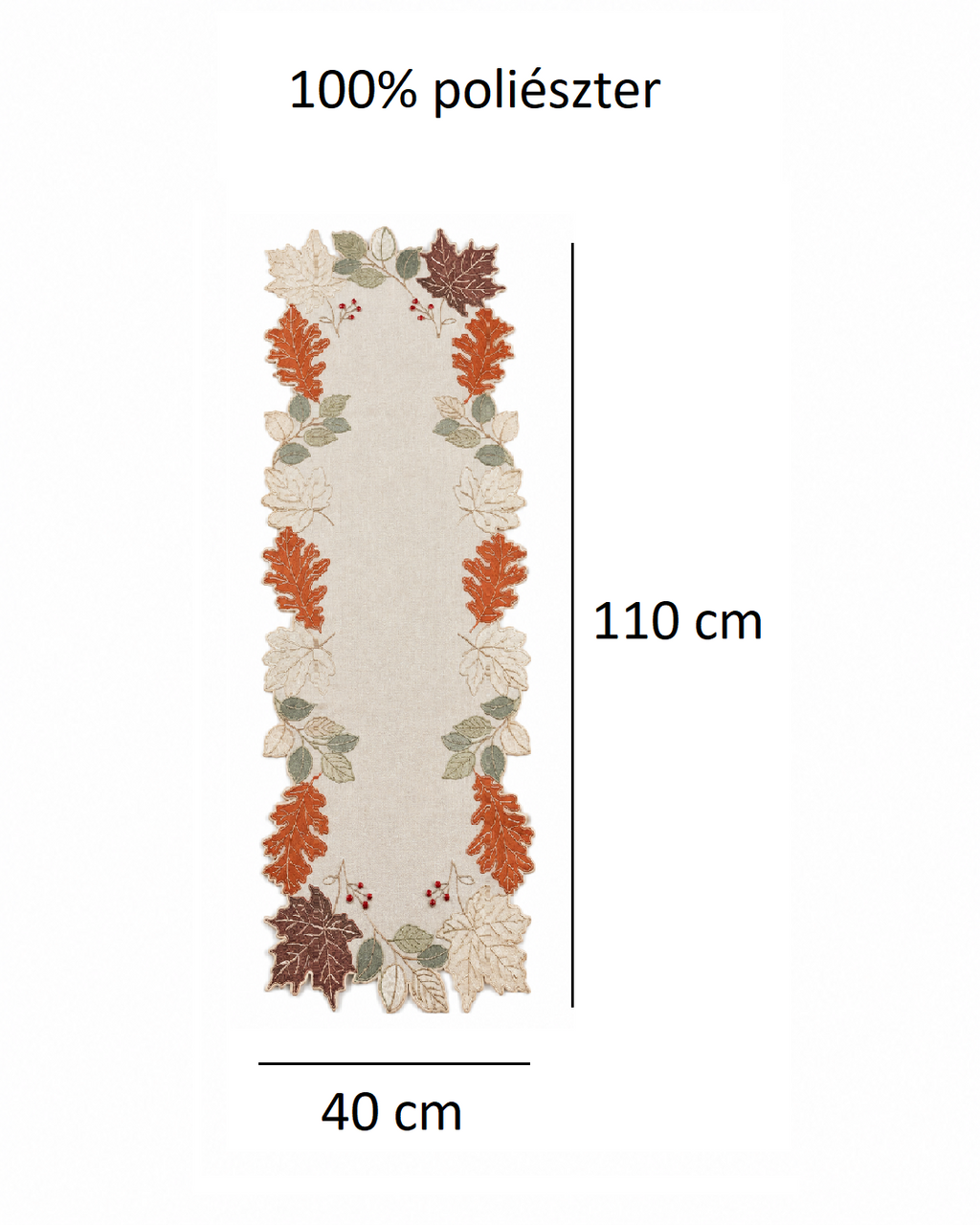 Arany ősz elegáns hímzett futóterítő - 40 x 110 cm