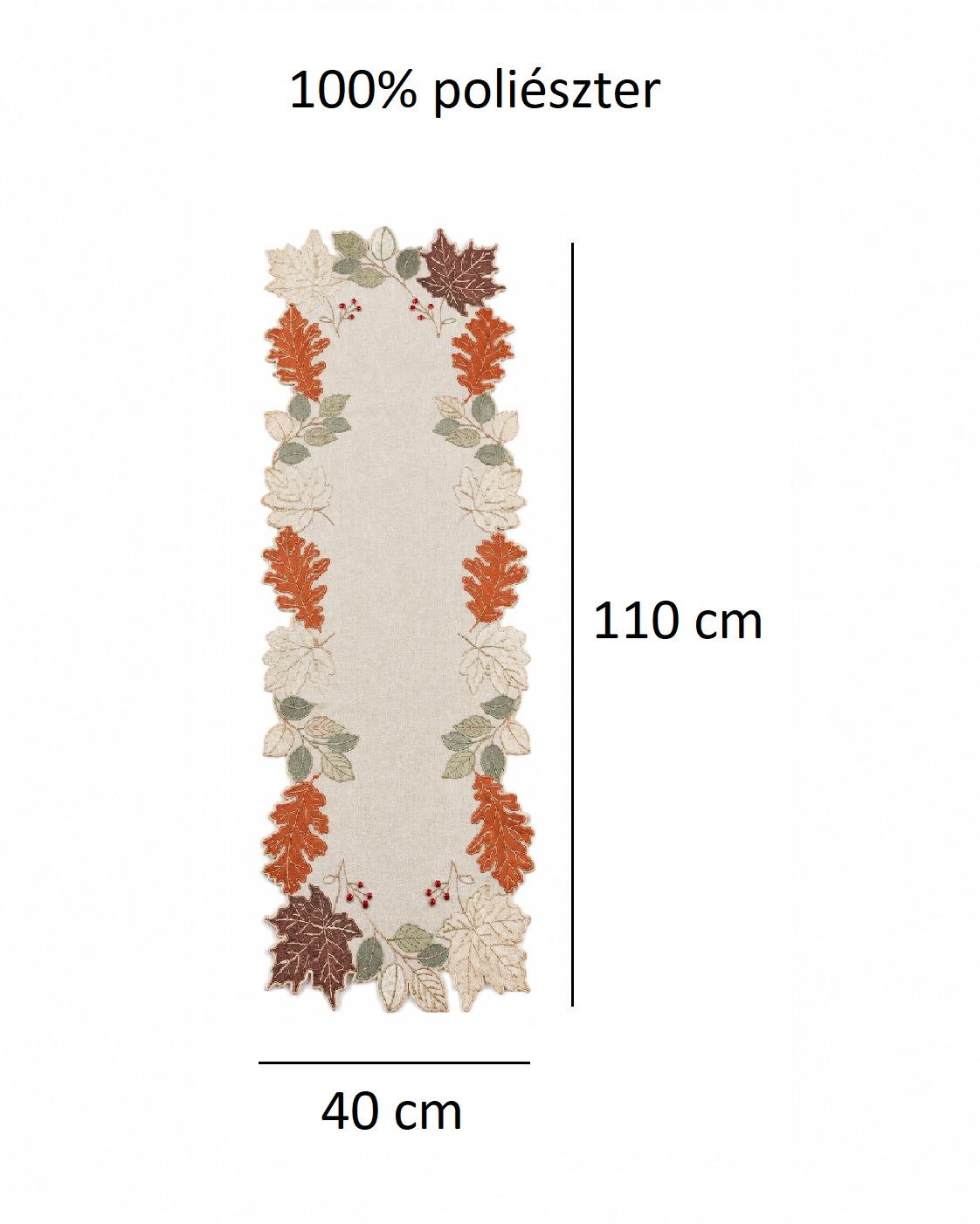 Arany ősz elegáns hímzett futóterítő - 40 x 110 cm