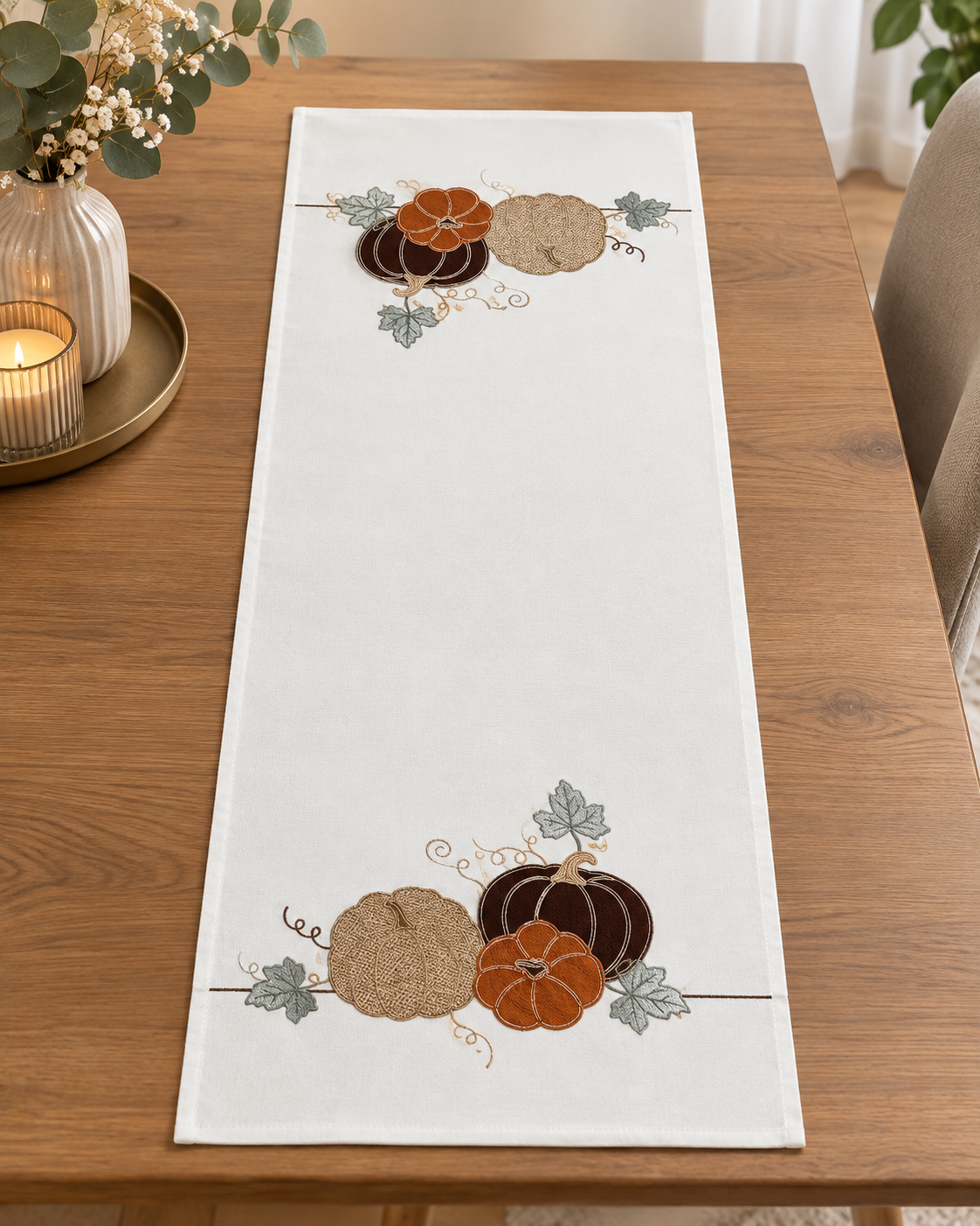 Őszi tökös elegancia terítő - 40 x 110 cm