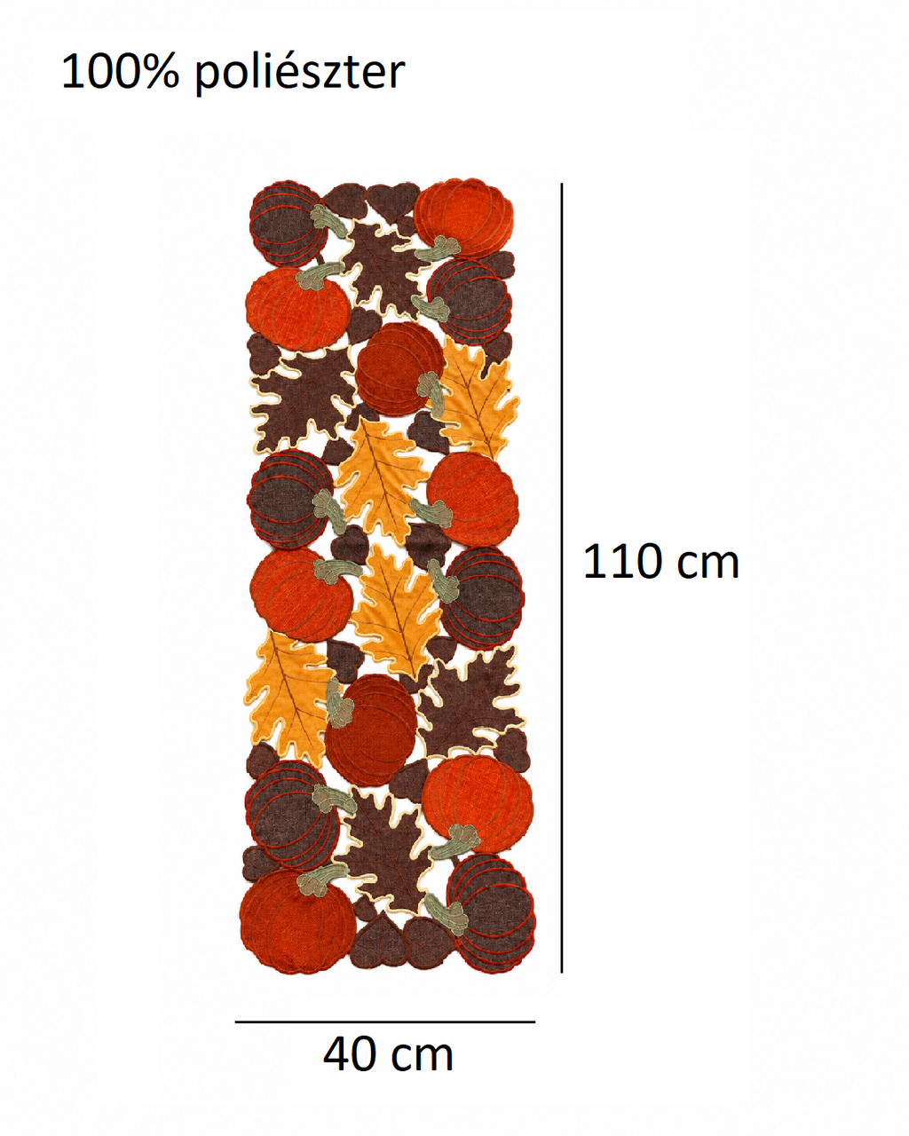 Őszi Aranylevél Futó Terítő - 40 x 110 cm