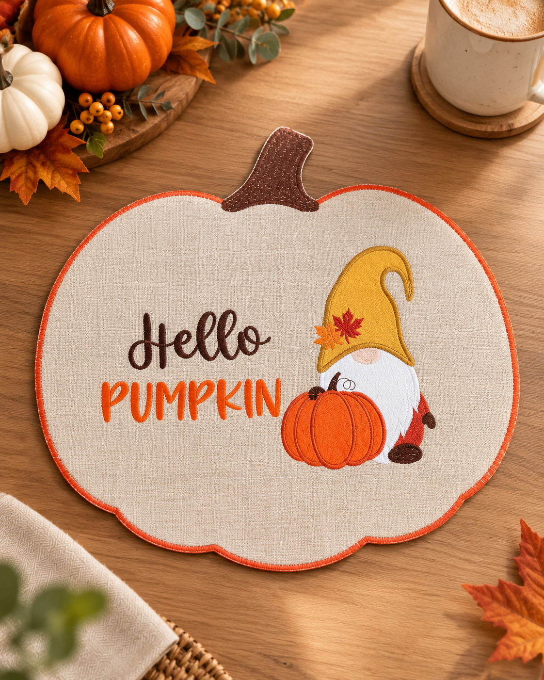 Pumpkin Manó – Őszi Sütőtök Alátét 37 × 34 cm