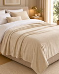 Krém színű ágytakaró pléd - 150 x 200 cm